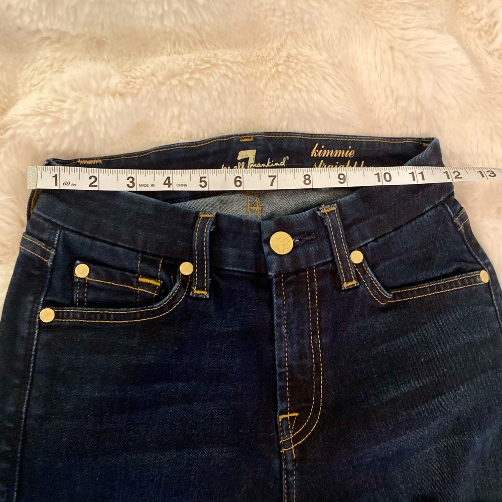 7 For All Mankind Dark Indigo Straight Leg Jeans - Picture 7 of 10